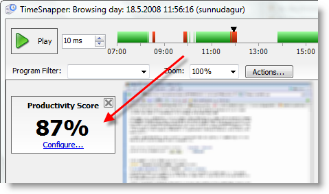 Productivity Score in day browser